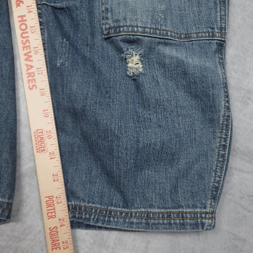 Pilcro Jeans Womens 20W Blue High Rise Crop Relaxed Utility Distressed Denim - Picture 11 of 15